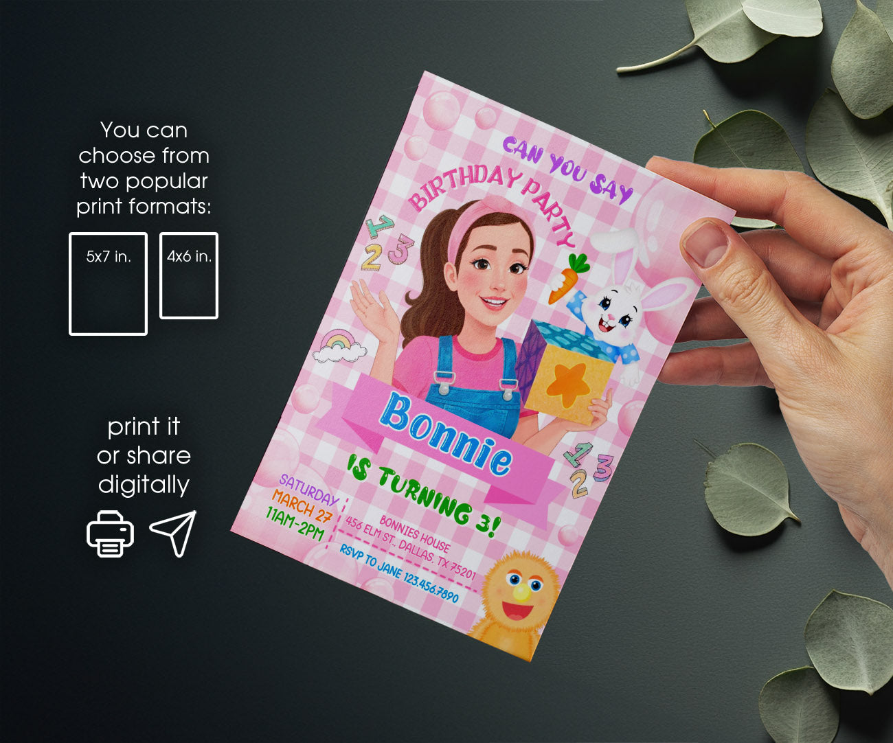 Ms. Rachel customizable invitation template | Share or Print | XE483
