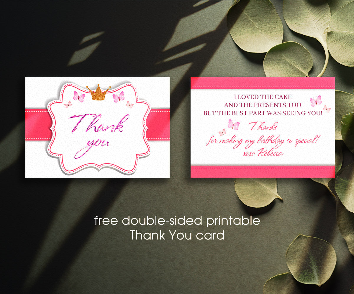 Disney Princess customizable invitation template | Share or Print | girl | BN051