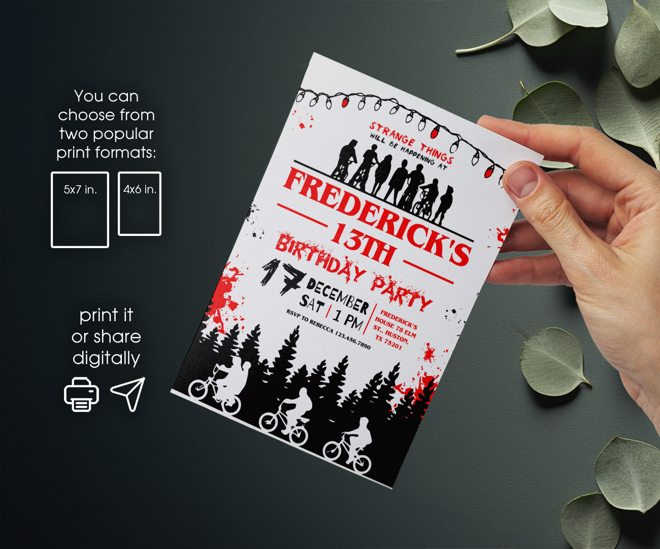 Stranger Things customizable invitation template | Share or Print | XR150