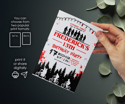 Stranger Things customizable invitation template | Share or Print | XR150