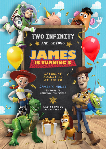 Toy Story Woody customizable invitation template | Share or Print | PE460