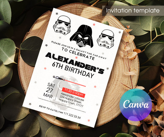 Star Wars Darth Vader customizable invitation template | Share or Print | boy | AH750
