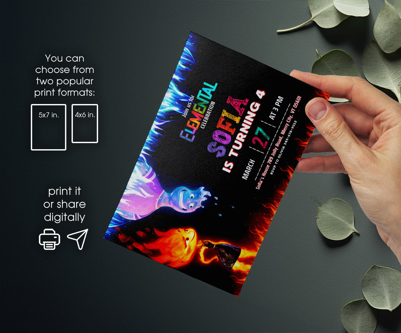 Elemental customizable invitation template | Share or Print | BZ586