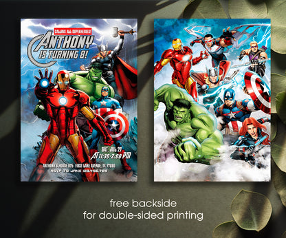 Avengers Marvel Superhero customizable invitation template | Share or Print | boy | CH529