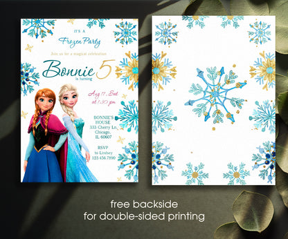 Frozen Elsa customizable invitation template | Share or Print | girl | AN531