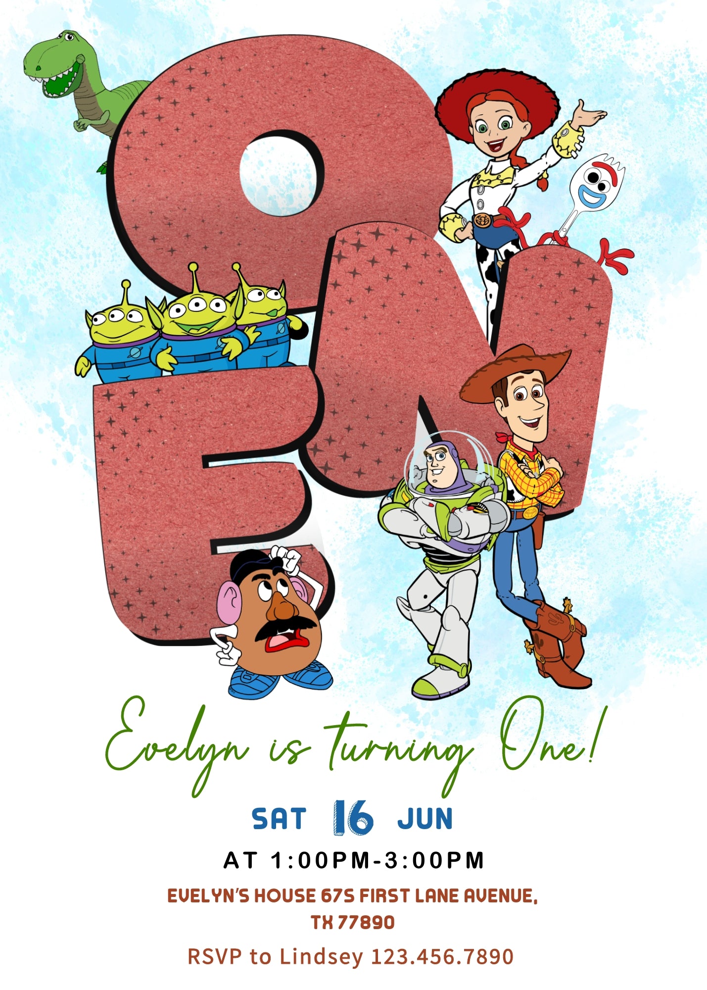 Toy Story Woody customizable invitation template | Share or Print | OX679