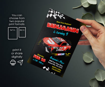 Nascar Racing Ricky Bobby customizable invitation template | Share or Print | boy | VK050