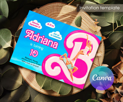Barbie Pink customizable invitation template | Share or Print | girl | VY084