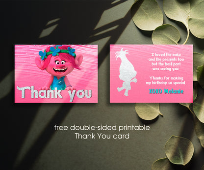 Trolls Poppy customizable invitation template | Share or Print | WW694