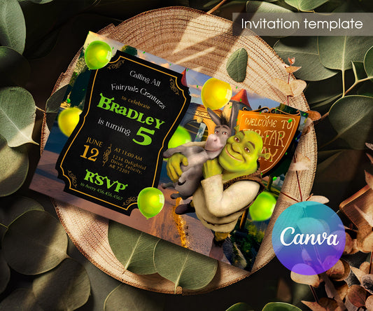Shrek customizable invitation template | Share or Print | GE258