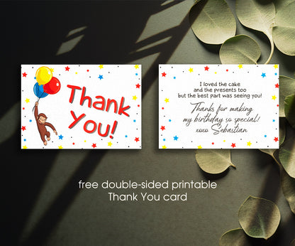 Curious George Monkey customizable invitation template | Share or Print | CD095