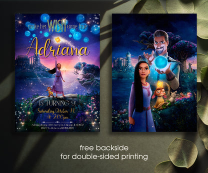 Wish Magic Asha customizable invitation template | Share or Print | girl | GM115