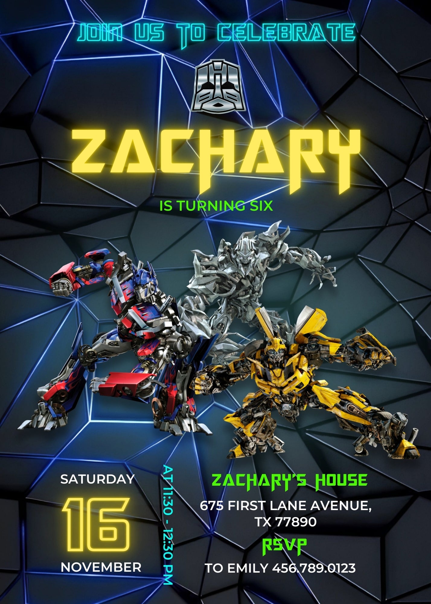 Transformers Rescue Bots customizable invitation template | Share or Print | boy | GO095