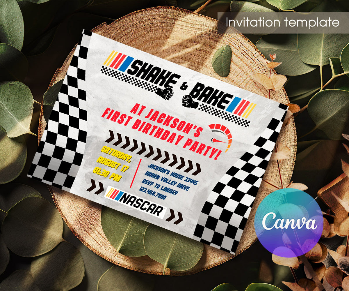 Nascar Ricky Bobby customizable invitation template | Share or Print | boy | YG131