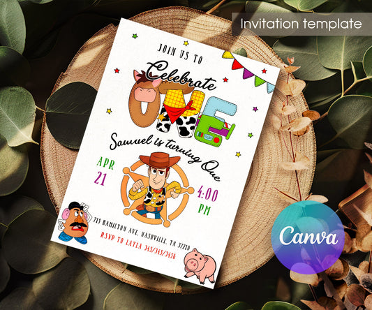 Toy Story Woody customizable invitation template | Share or Print | KO932