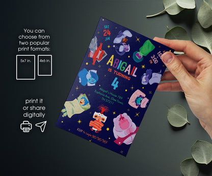 Inside Out 2 customizable invitation template | Share or Print | UP086