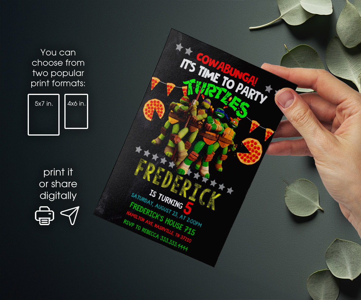 Teenage Mutant Ninja Turtles customizable invitation template | Share or Print | boy | NT817