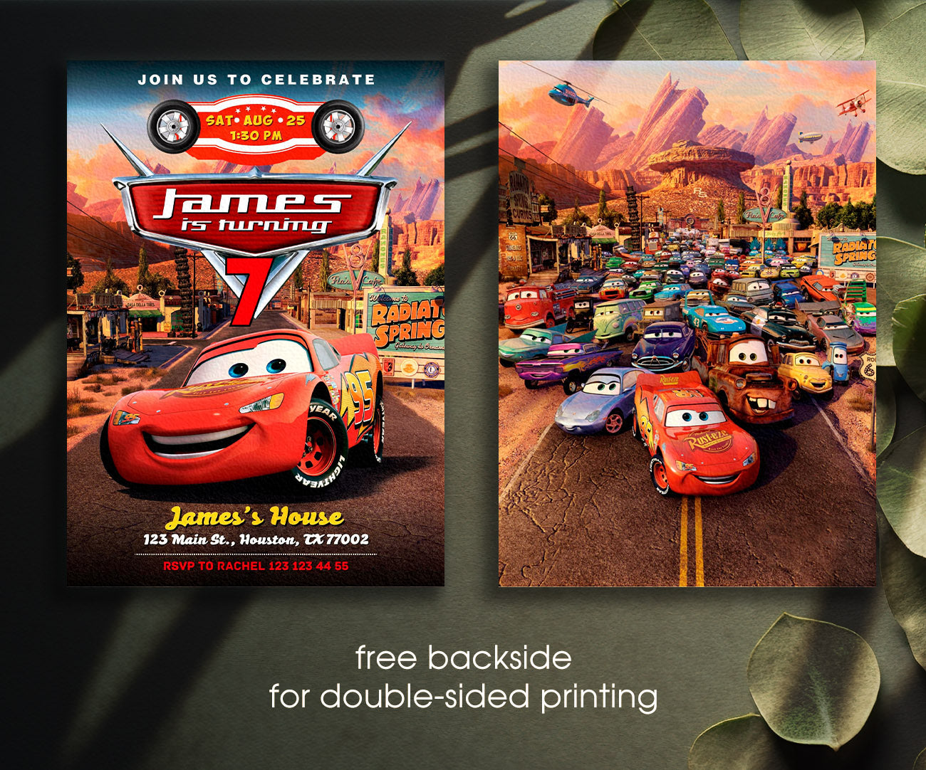 Cars Lightning McQueen customizable invitation template | Share or Print | boy | UW874