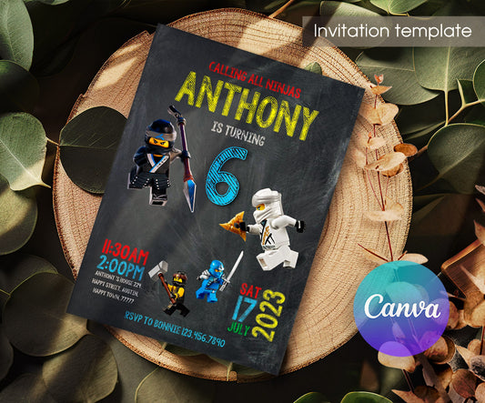 Lego Minifigures customizable invitation template | Share or Print | OF228