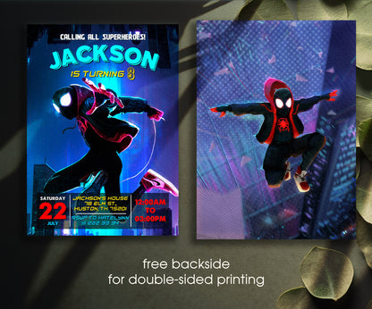 Spider Man Across the Spider-Verse customizable invitation template | Share or Print | boy | VE574