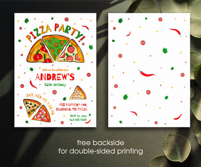 Pizza Party customizable invitation template | Share or Print | JR247