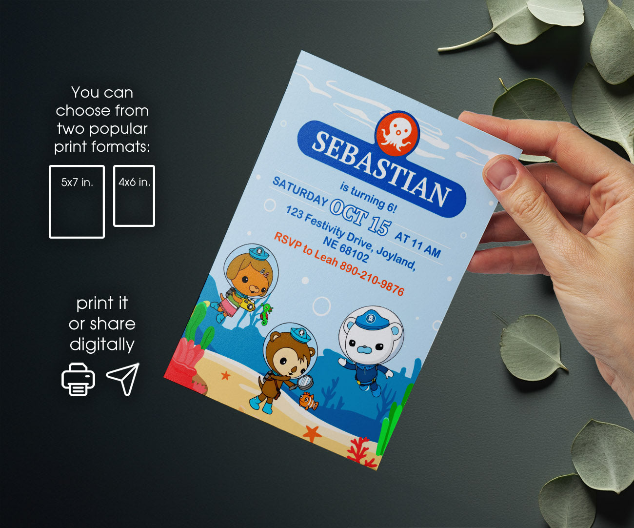 Octonauts customizable invitation template | Share or Print | NX320
