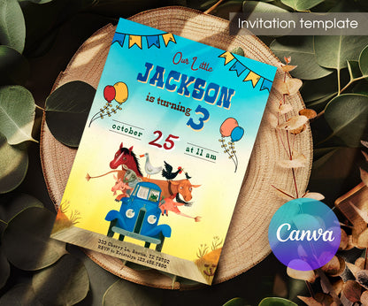 Little Blue Truck customizable invitation template | Share or Print | DU445
