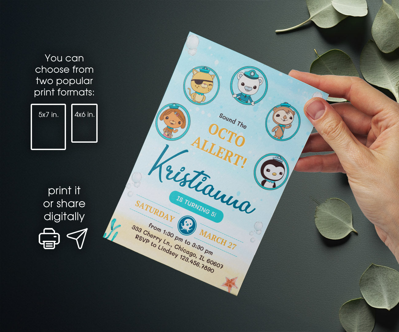 Octonauts customizable invitation template | Share or Print | GB337