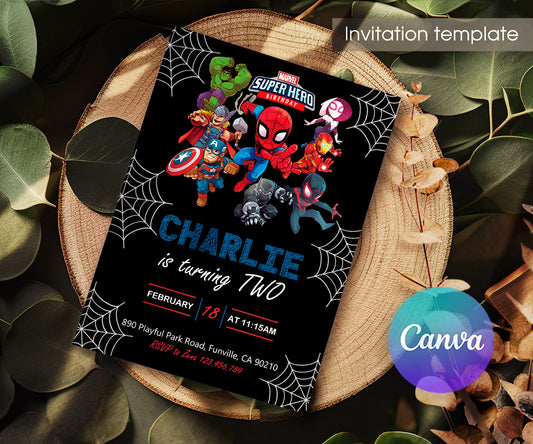 Spidey and His Amazing Friends customizable invitation template | Share or Print | boy | KT245