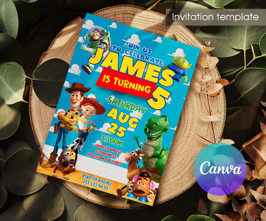 Toy Story Woody customizable invitation template | Share or Print | MH310