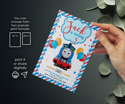 Thomas Train & Friends customizable invitation template | Share or Print | SU742