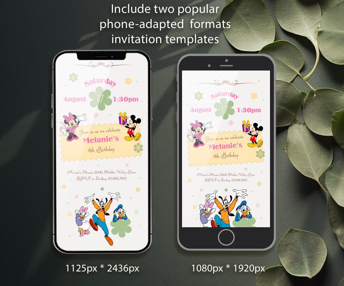 Mickey Mouse and Friends customizable invitation template | Share or Print | FW185