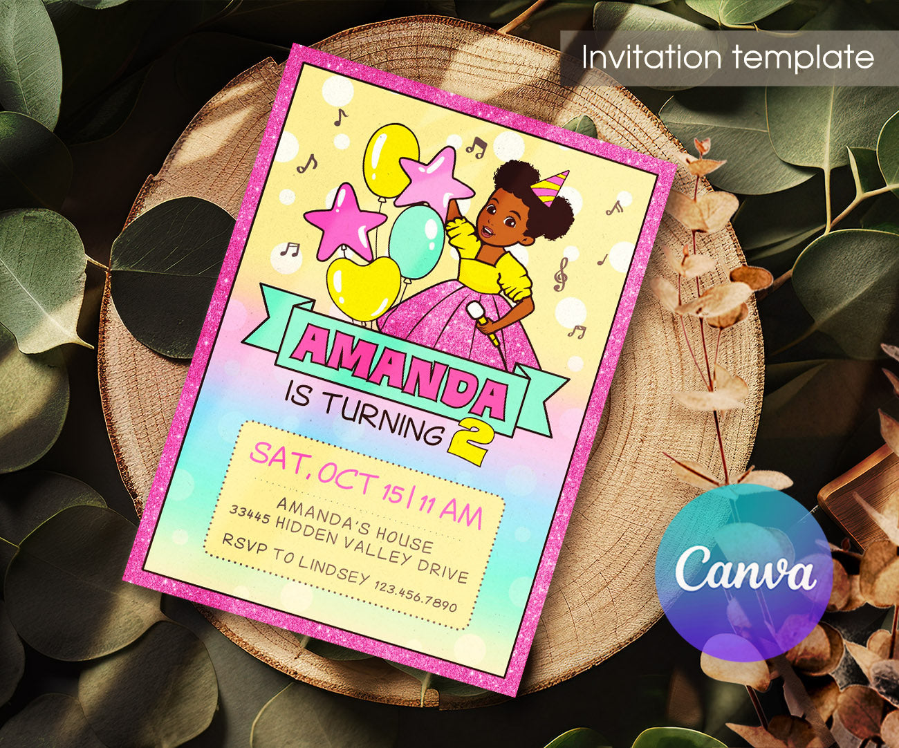 Gracie's Corner Music customizable invitation template | Share or Print | girl | DE431