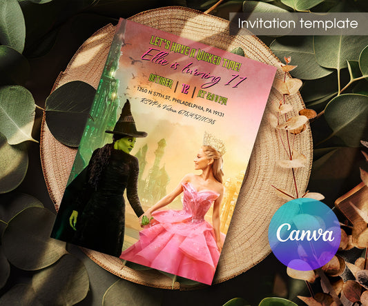 Wicked Musical Movie customizable invitation template | Share or Print | KJ652