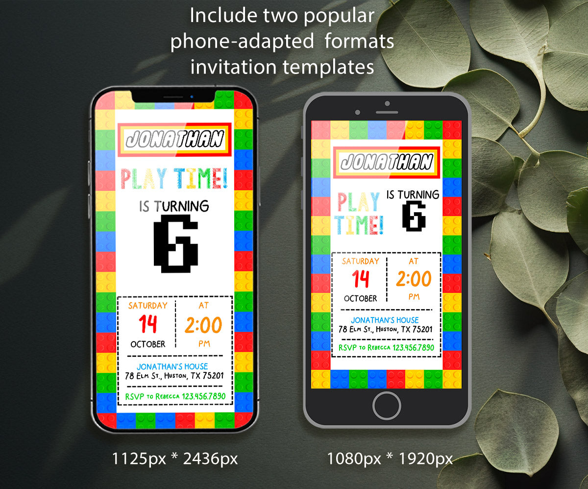 Lego customizable invitation template | Share or Print | IQ265