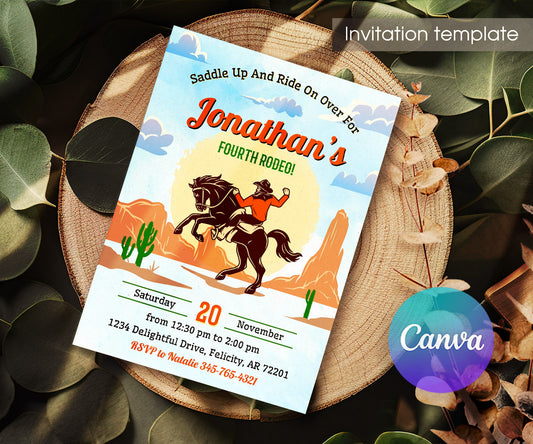 Cowboy Rodeo customizable invitation template | Share or Print | boy | HZ609