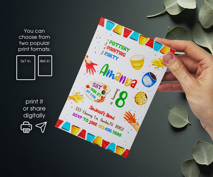 Art Pottery customizable invitation template | Share or Print | girl | NW265