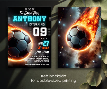 Soccer Champion League FC customizable invitation template | Share or Print | boy | SD229
