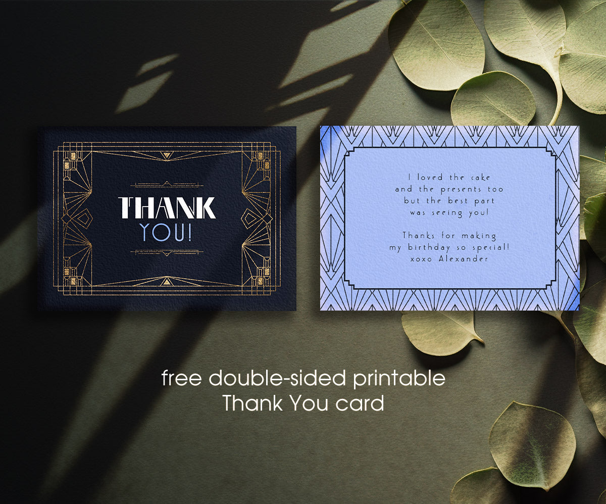 The Great Gatsby Art Deco customizable invitation template | Share or Print | OS712