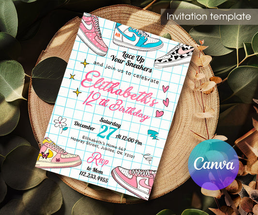 Sneaker Ball Air Jordan Nike customizable invitation template | Share or Print | RH788