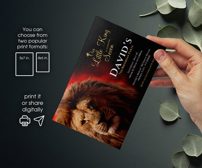 Lion King Mufasa Simba customizable invitation template | Share or Print | RW468