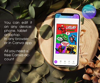 Avengers Marvel Superhero customizable invitation template | Share or Print | boy | KN596