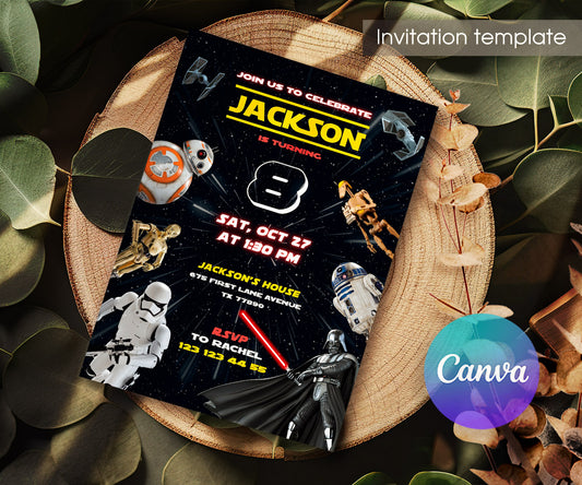 Star Wars Darth Vader customizable invitation template | Share or Print | boy | JK159