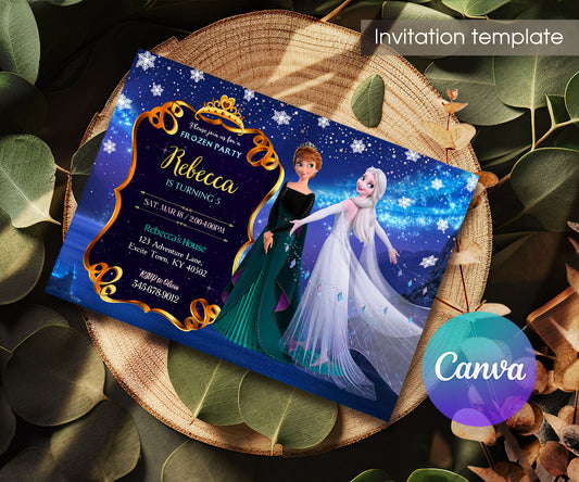 Frozen Elsa customizable invitation template | Share or Print | girl | NB238