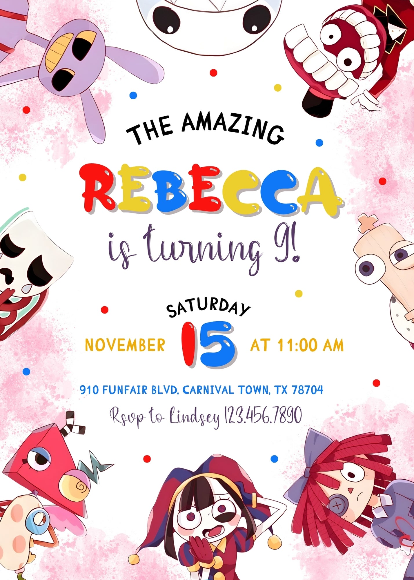 The Amazing Digital Circus customizable invitation template | Share or Print | MD275