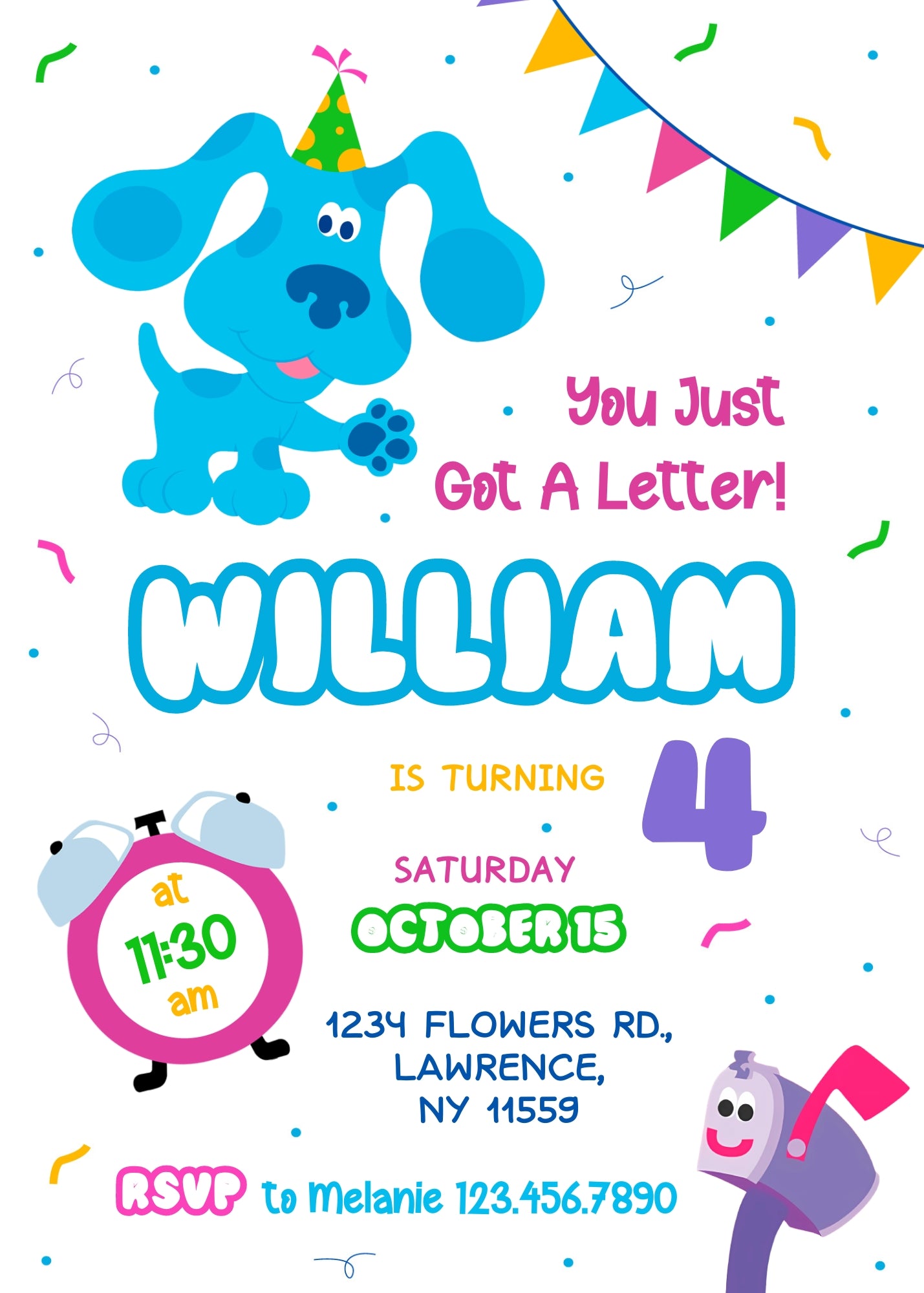Blue's Clues Puppy customizable invitation template | Share or Print | RU385