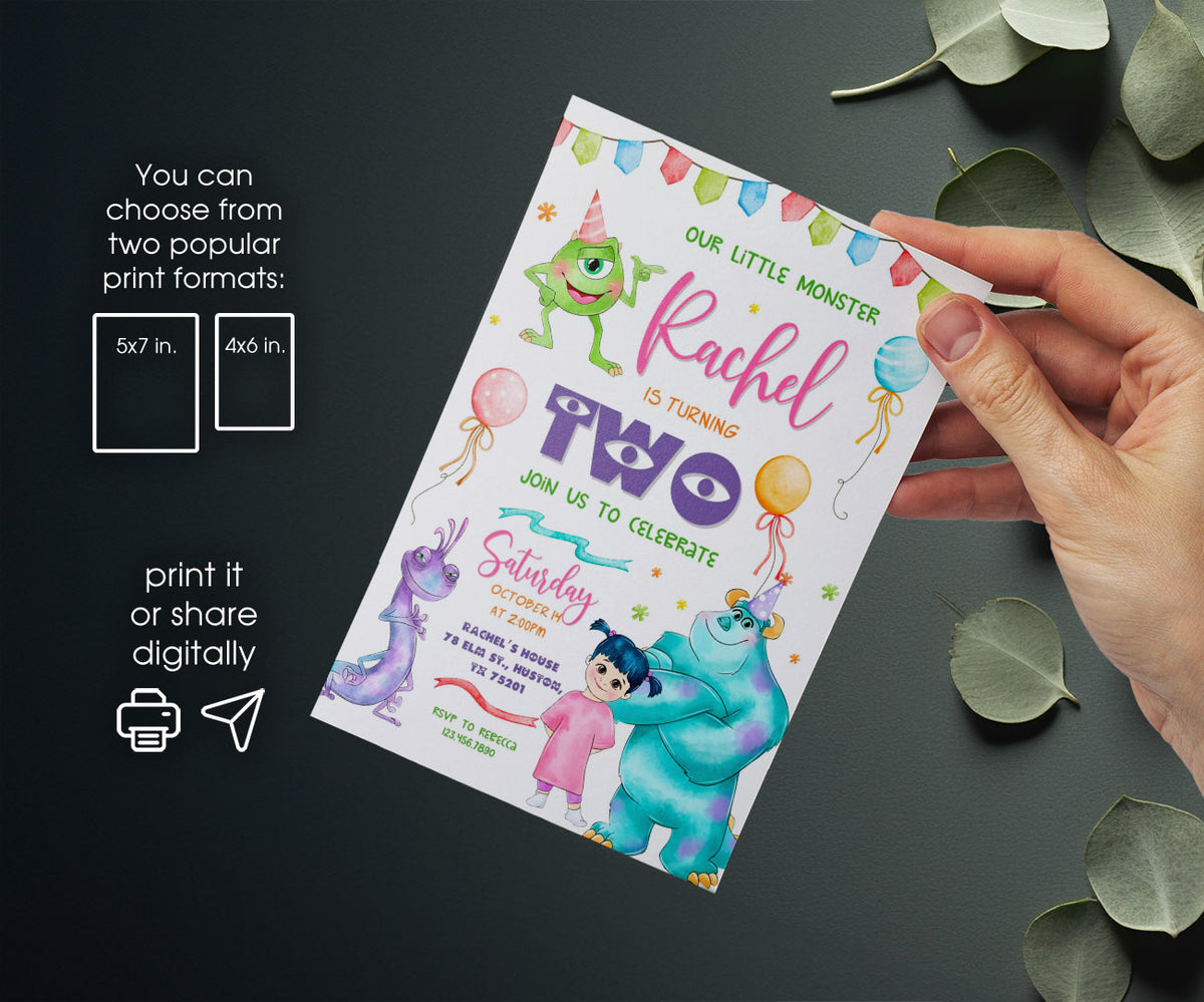 Monsters, Inc. customizable invitation template | Share or Print | SP408