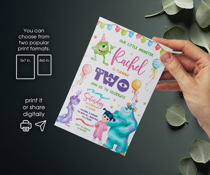 Monsters, Inc. customizable invitation template | Share or Print | SP408