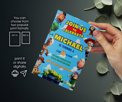 Toy Story Woody customizable invitation template | Share or Print | LB756
