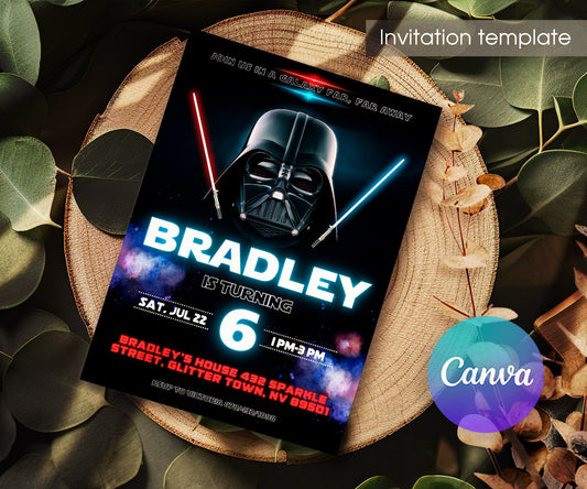 Star Wars Darth Vader customizable invitation template | Share or Print | boy | EJ557